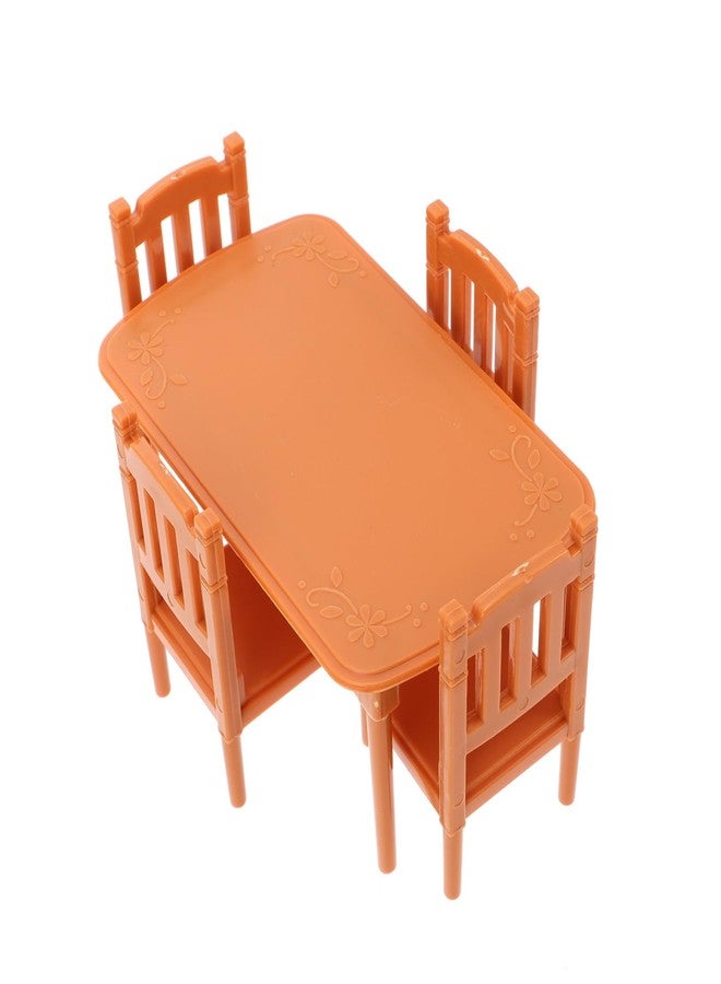 FOYTOKI Mini Furniture Dollhouse Table and Chair Set 1 6 Scale Doll Furniture for Dollhouse Living Room and Dining Room Accessories Portable Mini Props Toy - Image 1